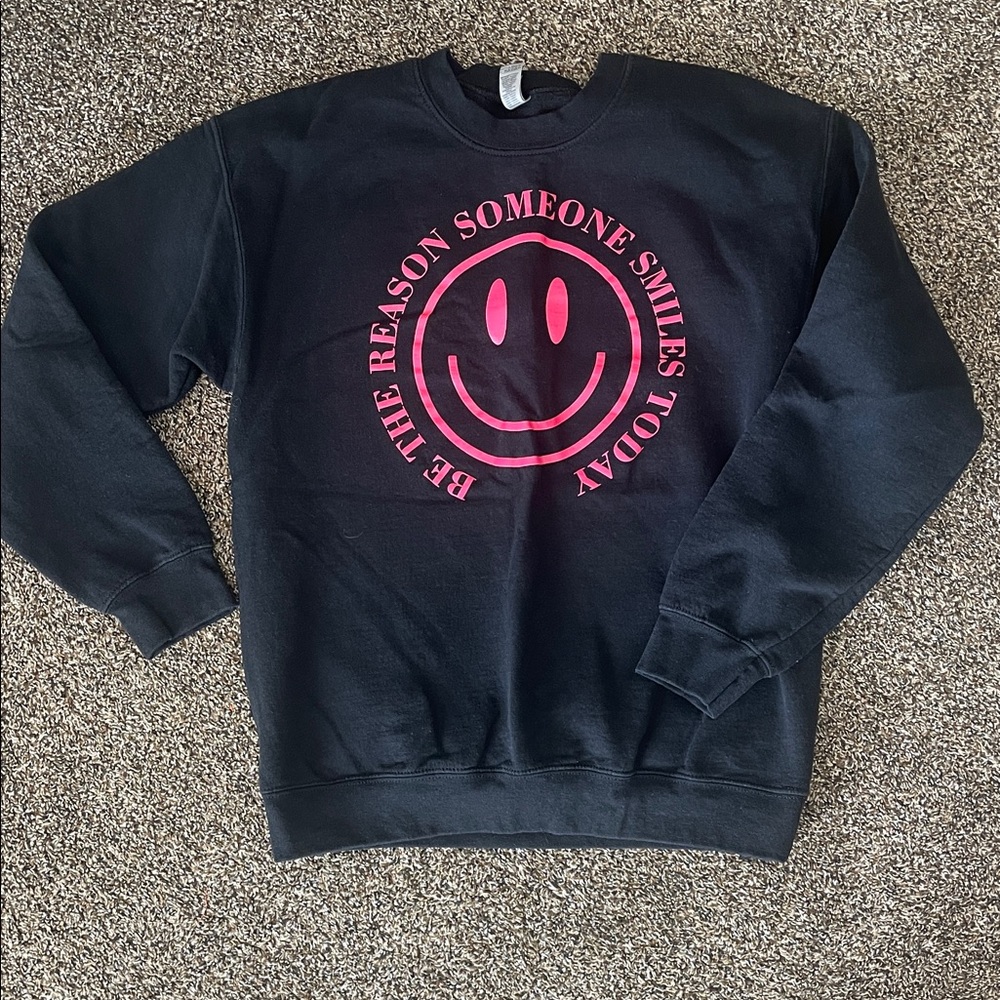 Black Smiley Face Sweater